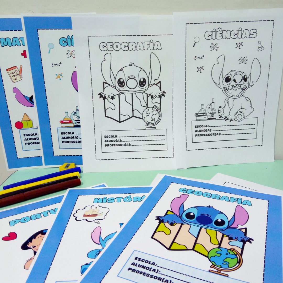 ✨ Capas de Caderno Stitch ✨