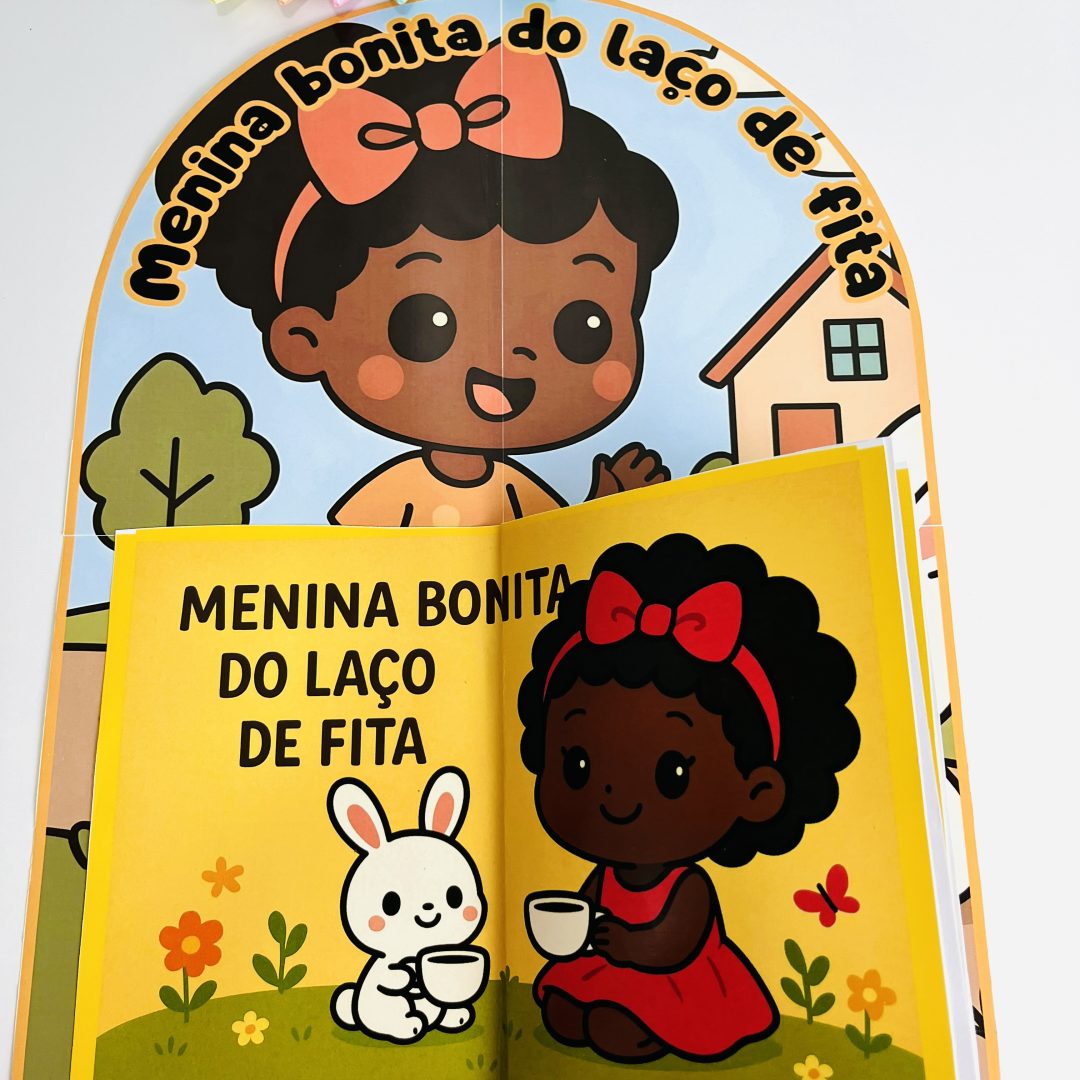 📚✨ Livro 3d menina bonita do laço de fita ✨📚