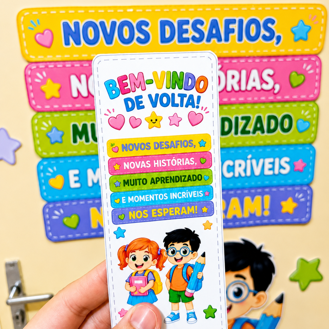 VOLTA ÀS AULAS - PAINEL DE PORTA E MARCA TEXTO